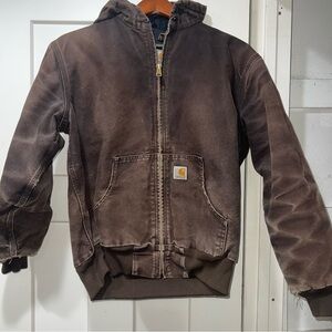 Carhartt WJ130 DKB Women’s Sandstone Active Jacket Sun Fade Distressed Brown M